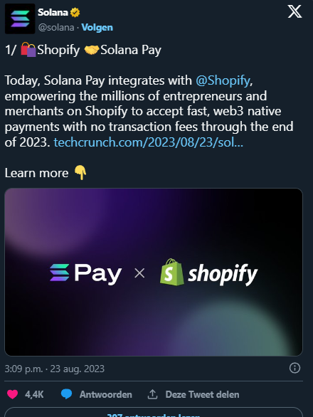 Solana collaborerà con Shopify