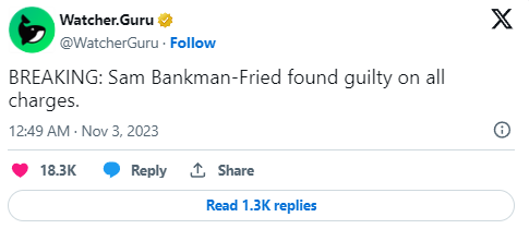 Sam Bankman-Fried dichiarato colpevole di tutte le accuse