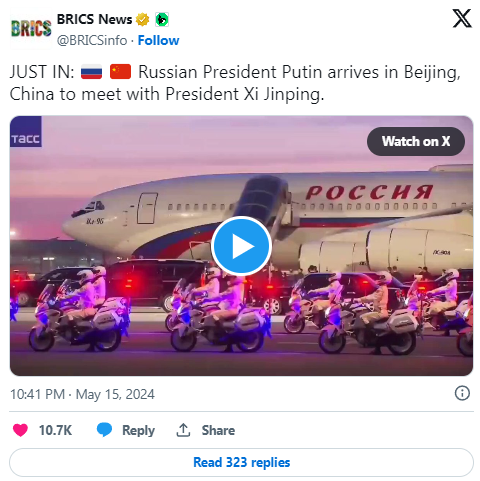 BRICS: Incontro tra i presidenti di Russia e Cina per porre fine al dollaro USA